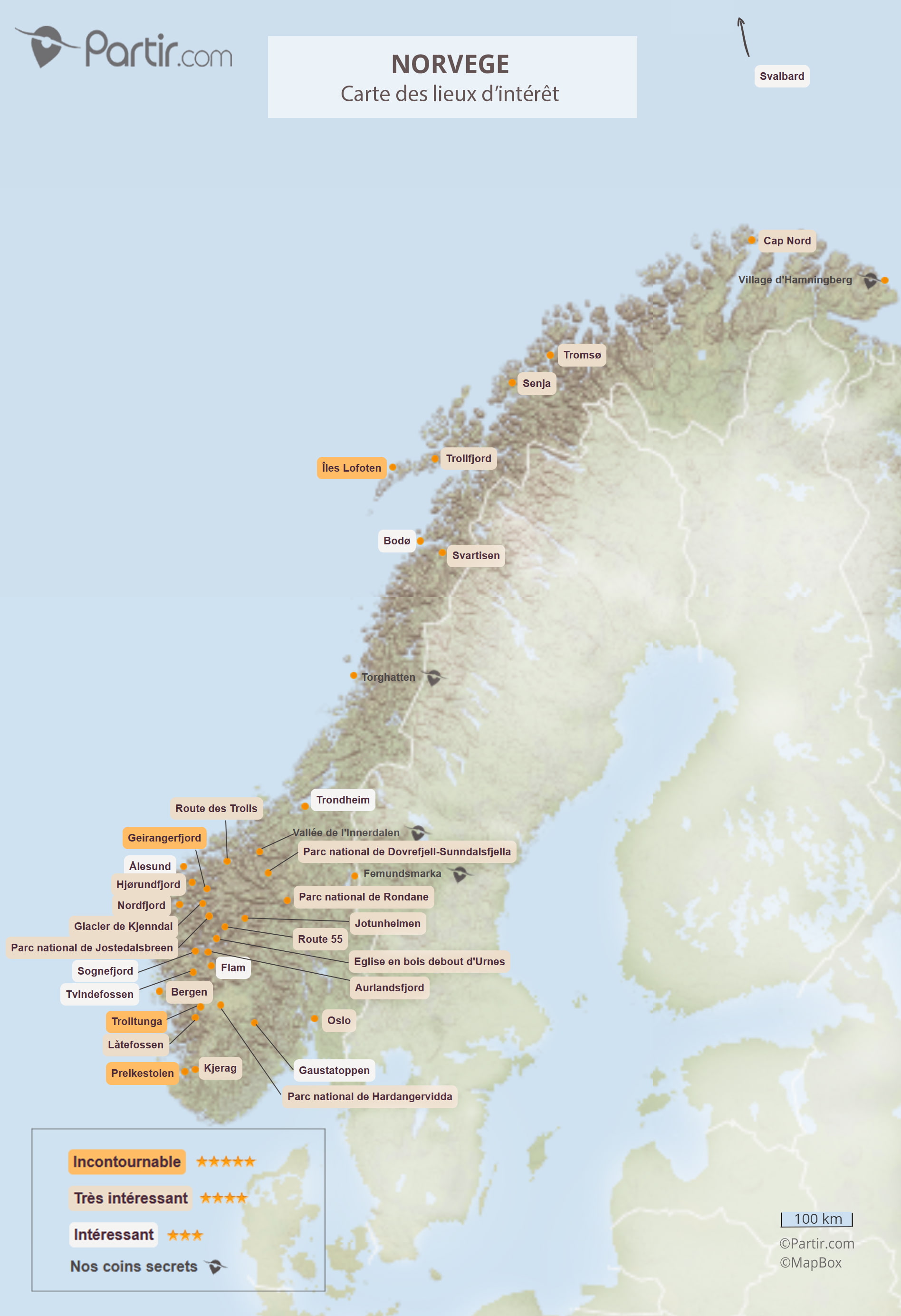 carte touristique norvège 4 Cartes Touristiques De La Norvege Des Lieux A Voir Et A Ne Pas Manquer carte touristique norvège