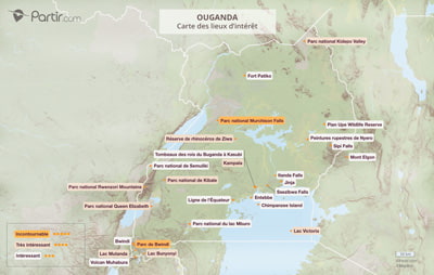 Carte touristique Ouganda