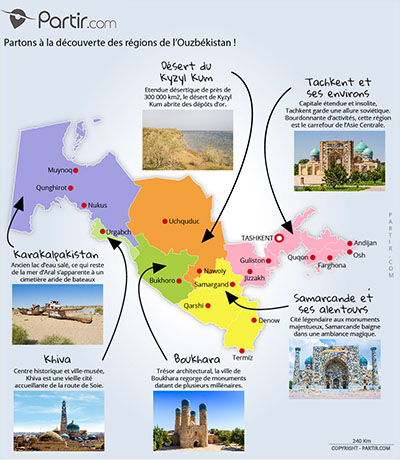 Carte des régions OUZBEKISTAN