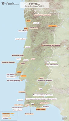 Carte touristique Portugal