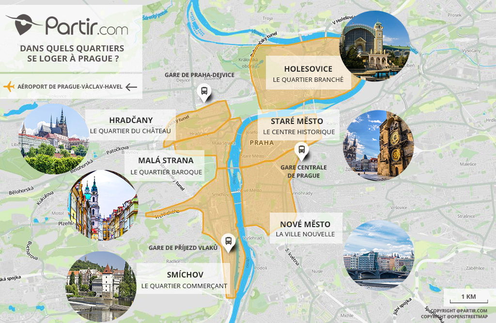 carte où se loger à Prague