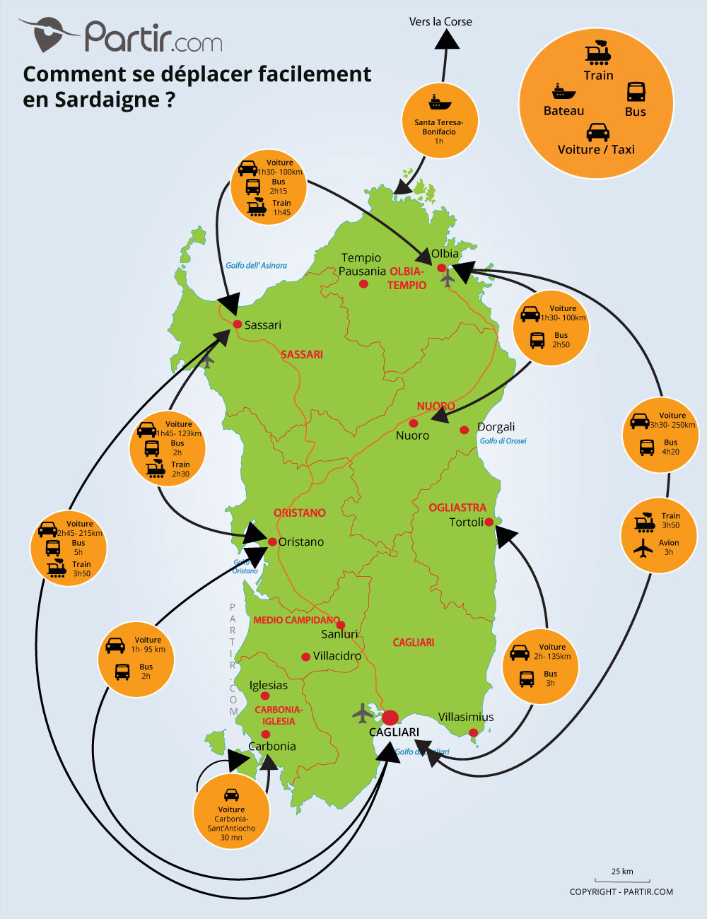 carte sardaigne nord ouest