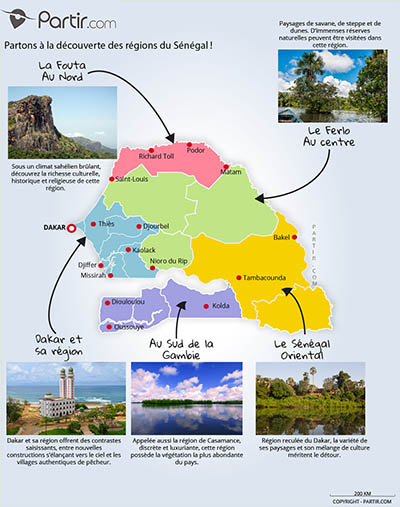 Carte des régions SENEGAL