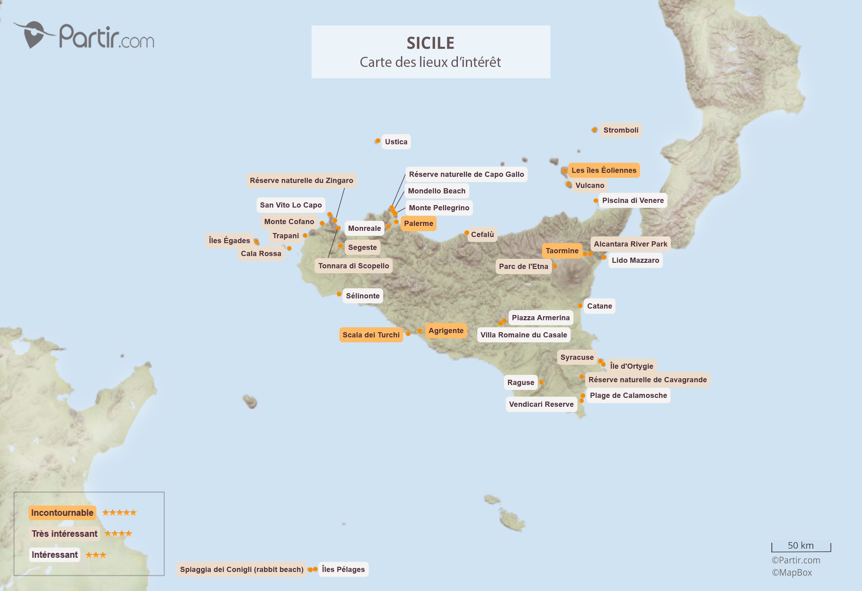 carte de la sicile vacances