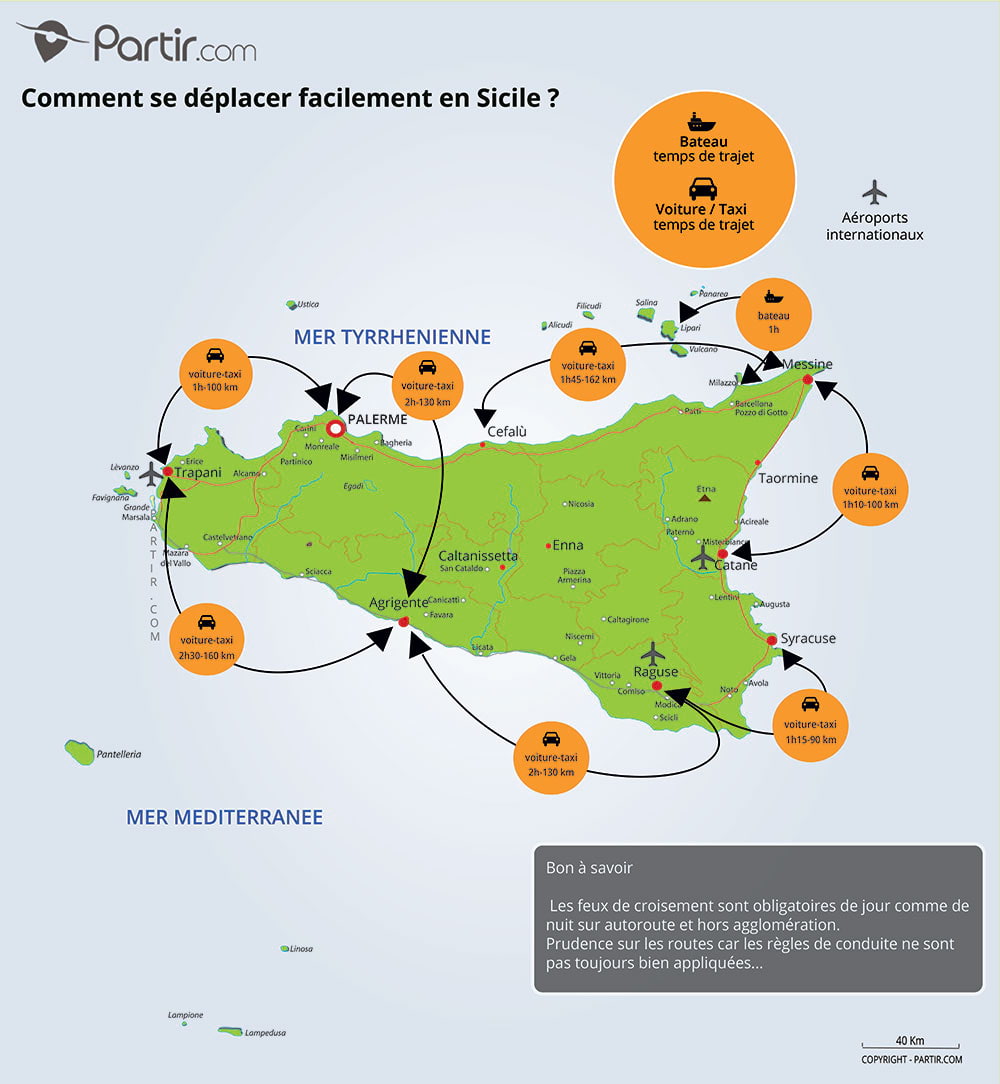 sicile carte touristique