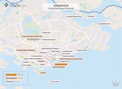 Carte touristique Singapour