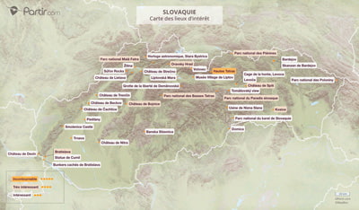 Carte touristique Slovaquie