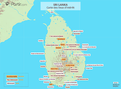 Carte touristique Sri Lanka