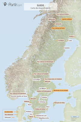 Carte touristique SUEDE