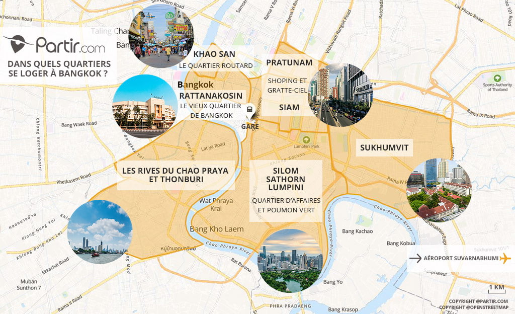 carte où se loger à Bangkok