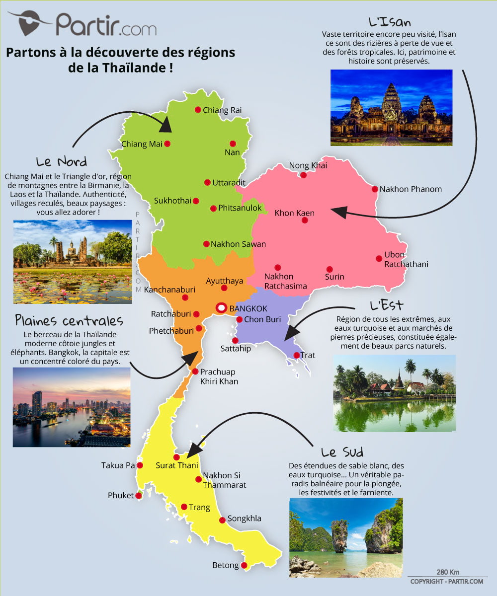 carte thailande sud