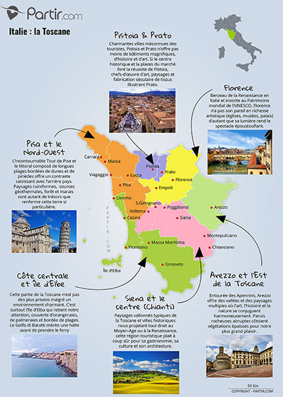 Carte des régions TOSCANE