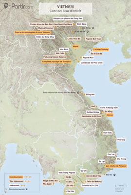 Carte touristique Vietnam