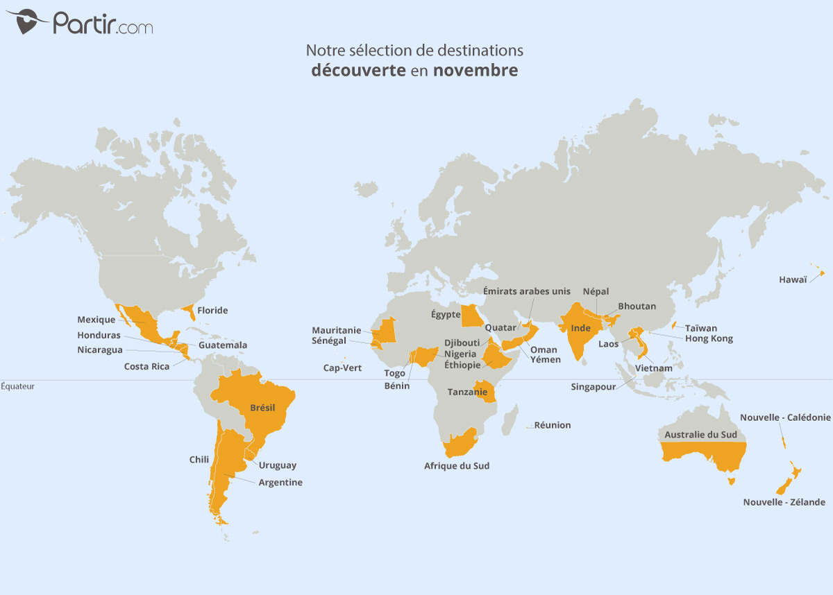 pays ou voyager en novembre