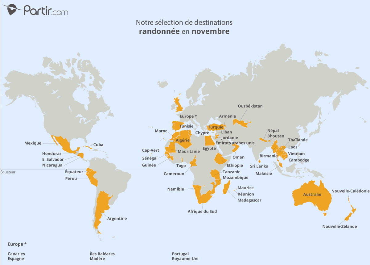ou partir en voyage en octobre novembre