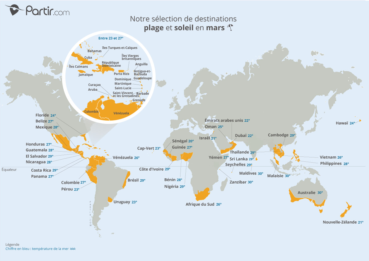 ou partir en voyage au soleil en mars