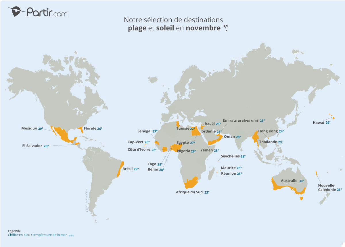 pays ou voyager en novembre