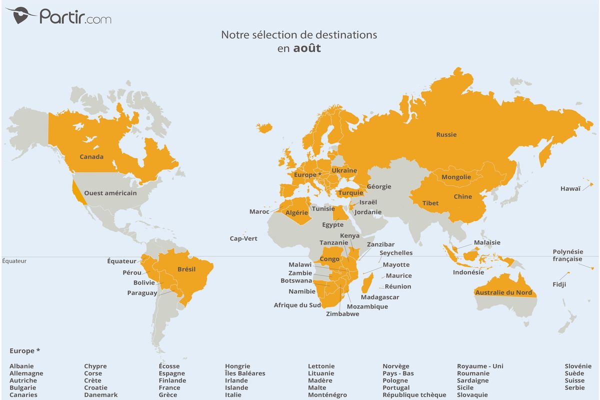 Où partir en août ? 30 destinations 100 soleil