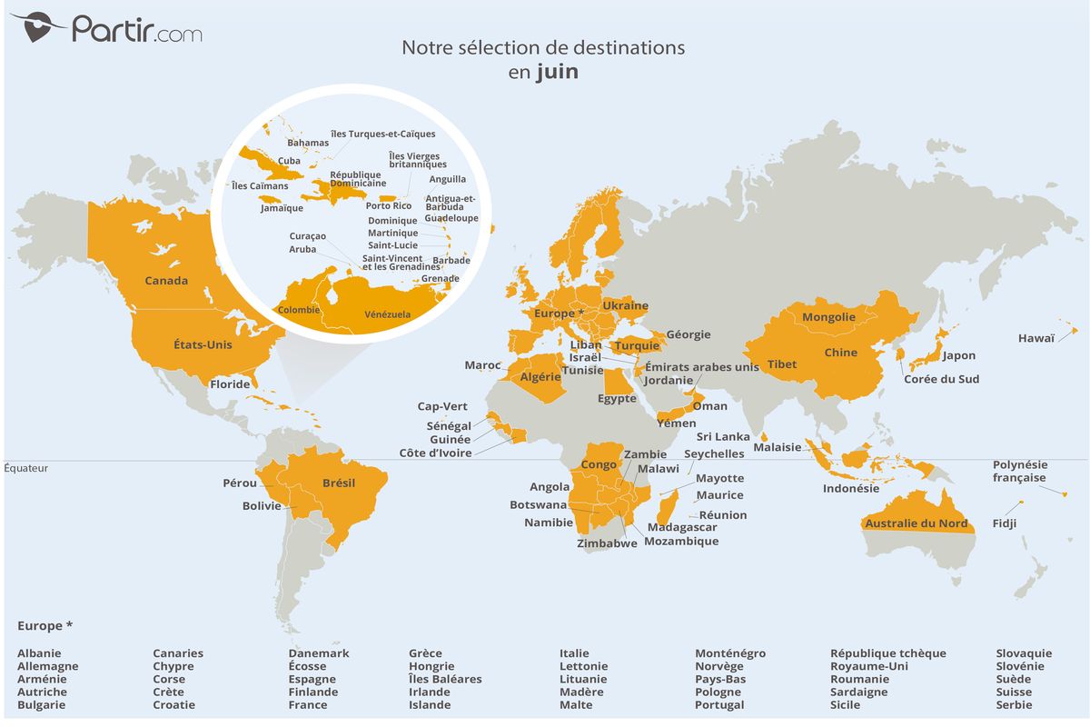 Destinations juin