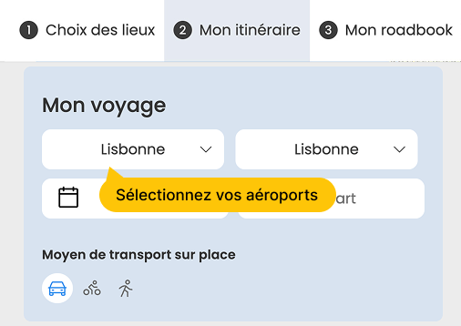 Sélection des aéroports