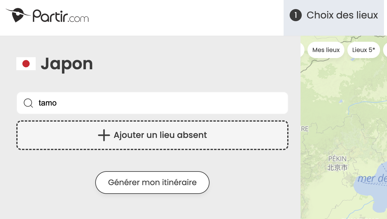 Bouton ajouter un lieu