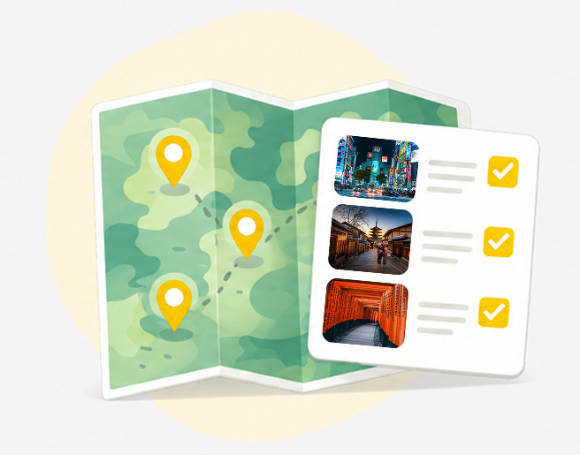 Sélection des lieux à visiter