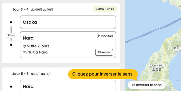 Inverser le sens du circuit