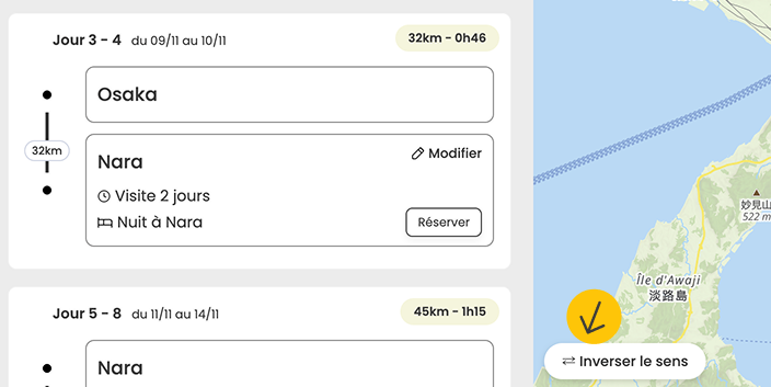 Inverser le sens du circuit