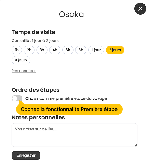 Encart première étape du parcours