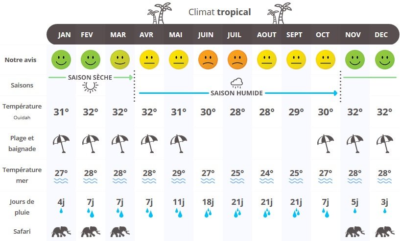 infographie quand partir au Bénin ?